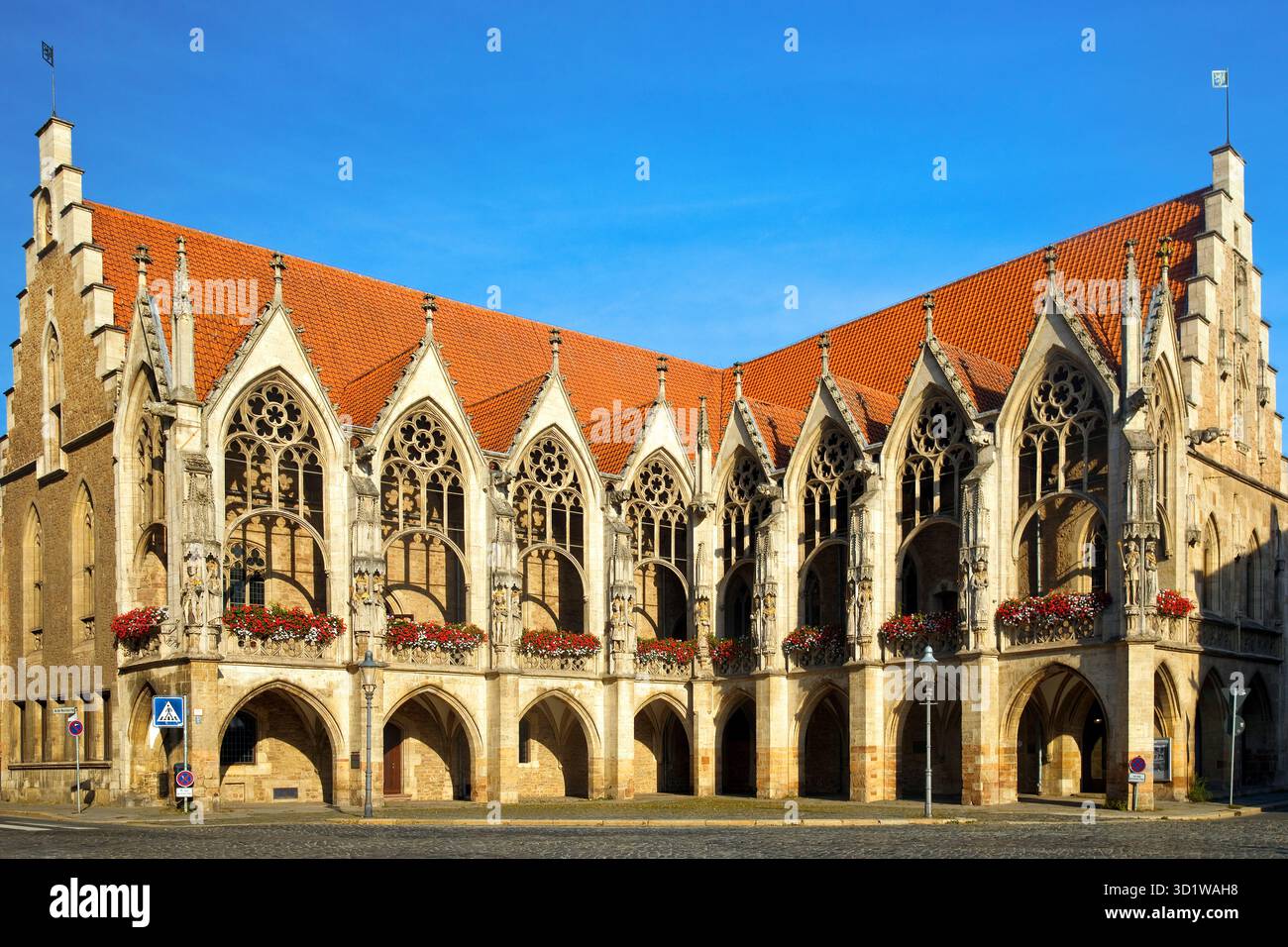 Gotisches altes Rathaus, eines der ältesten erhaltenen Rathäuser in Deutschland, Braunschweig, Europa Stockfoto
