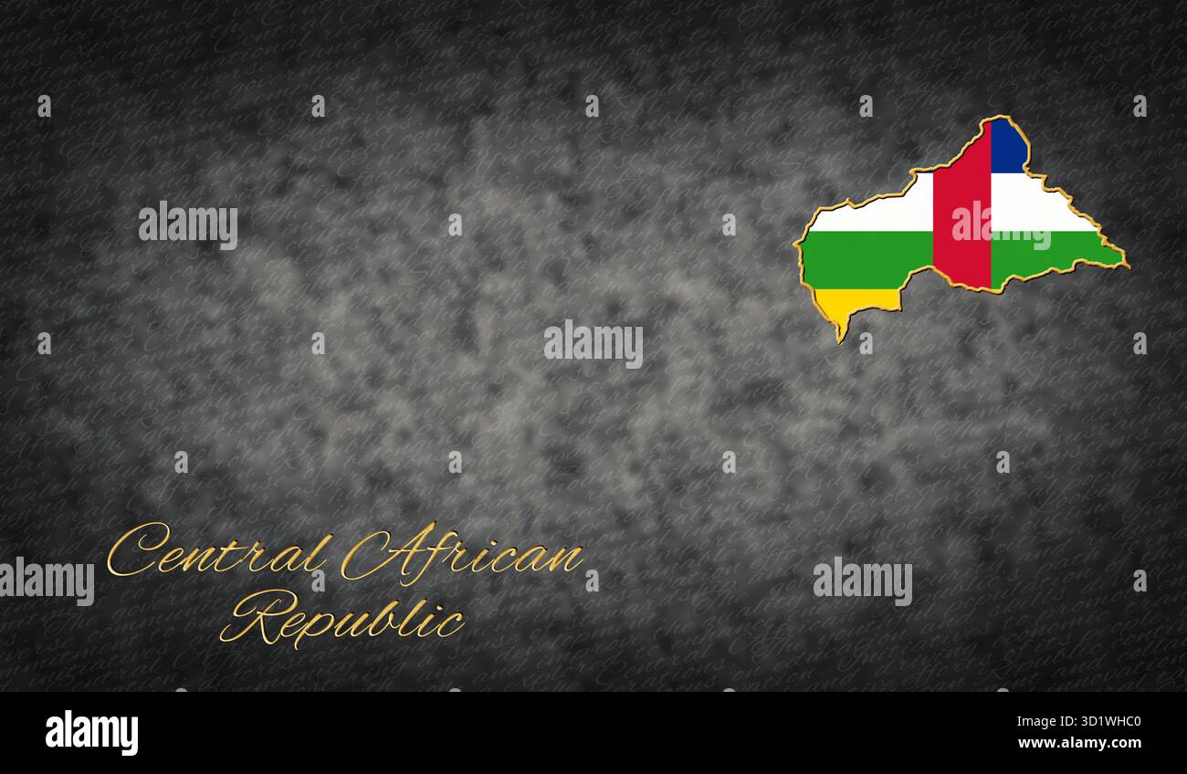 Symbole der Zentralafrikanischen Republik, Karte der Zentralafrikanischen Republik Stockfoto