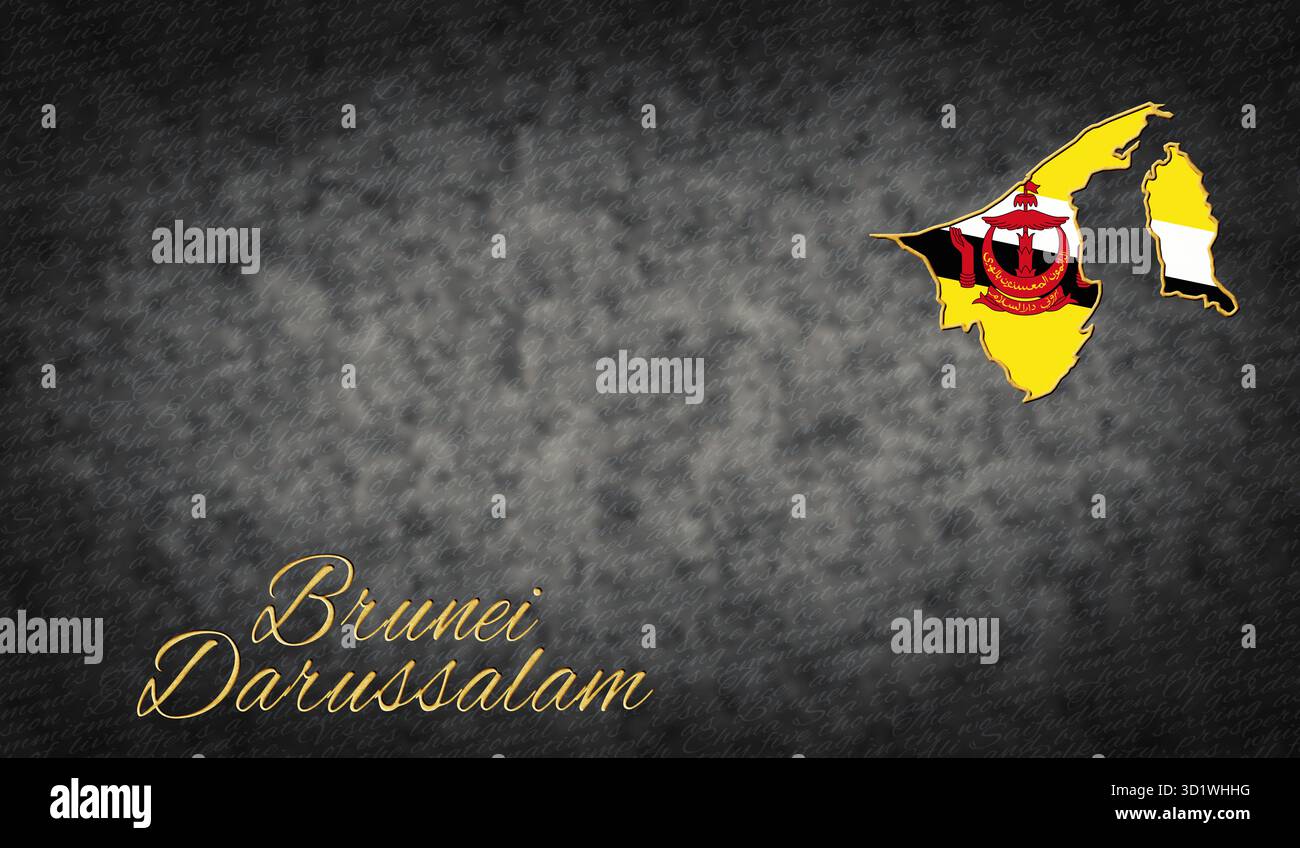 Brunei Darussalam Symbole, Karte von Brunei Darussalam Stockfoto