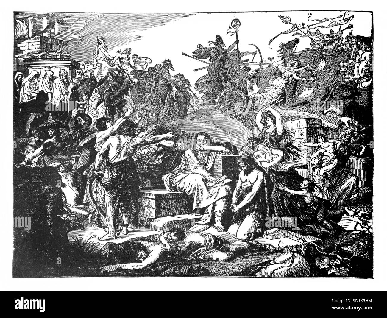 Abbildung: Jeremia prophezeite die Juden, die von den babyloniern nach der Zerstörung Jerusalems (Jeremia) ab 1890 in Gefangenschaft gebracht wurden Stockfoto