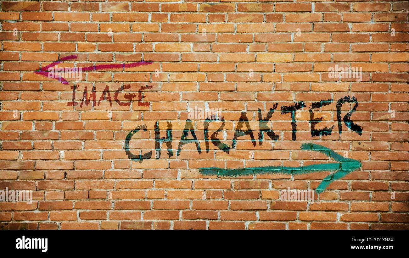 Der direkte Weg zu Charakter und Bild Stockfoto