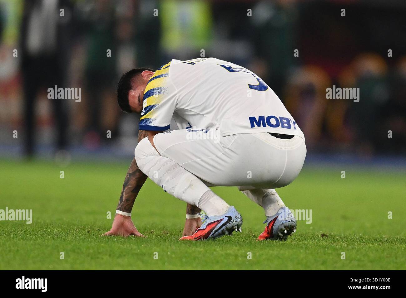 Rom, Italien. Oktober 2025. Lautaro Valenti von Parma Calcio 1923 nimmt am 9. Tag der Serie A Meisterschaft zwischen A.S. Roma und Parma Calcio 1913 im Olympiastadion am 29. Oktober 2025 in Rom Teil. Quelle: Unabhängige Fotoagentur/Alamy Live News Stockfoto