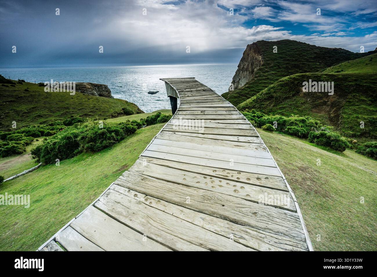 Pier of the Souls, Pirulil, Westküste der Großen Insel Chiloé, Patagonien, Republik Chile, Südamerika Stockfoto