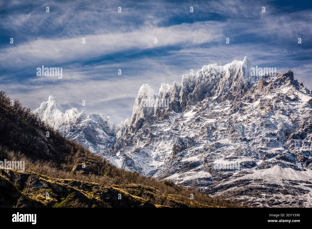 Punta Bariloche und Cerro Paine Grande, Trekking W, Torres del Paine Nationalpark, National System of Protected Wild Areas of t Stockfoto