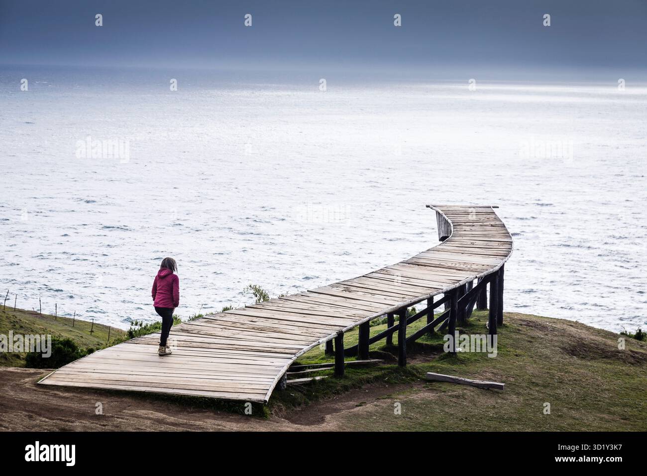 Pier of the Souls, Pirulil, Westküste der Großen Insel Chiloé, Patagonien, Republik Chile, Südamerika Stockfoto