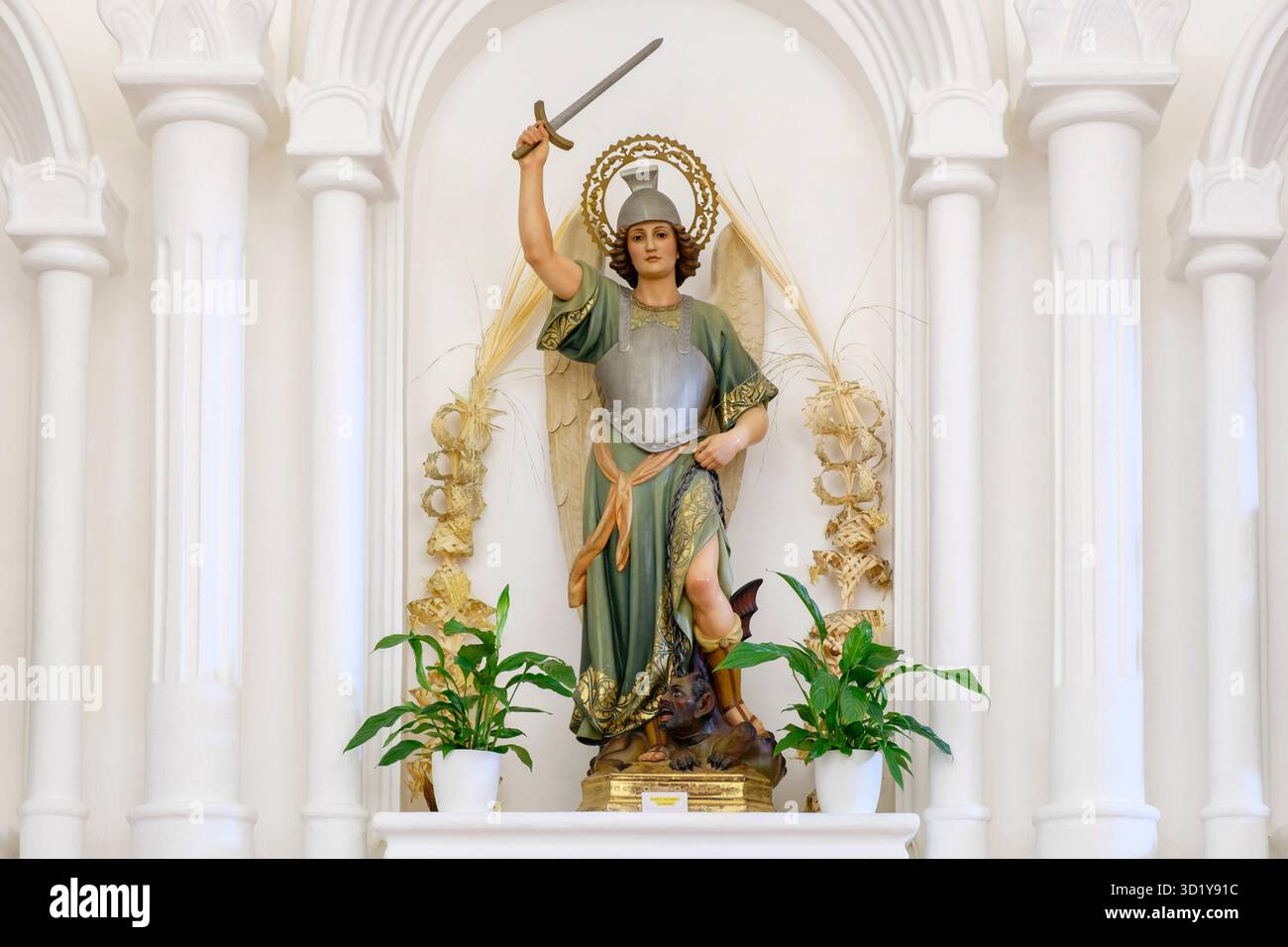 Kirche Sant Miquel de Balansat, Puig de Missa, 14. Jahrhundert, Gemeinde San Juan de Labritja, Ibiza, Balearen, Spai Stockfoto