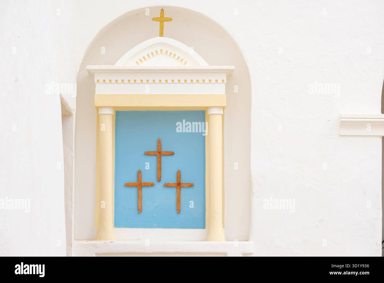 Kirche Sant Miquel de Balansat, Puig de Missa, 14. Jahrhundert, Gemeinde San Juan de Labritja, Ibiza, Balearen, Spai Stockfoto