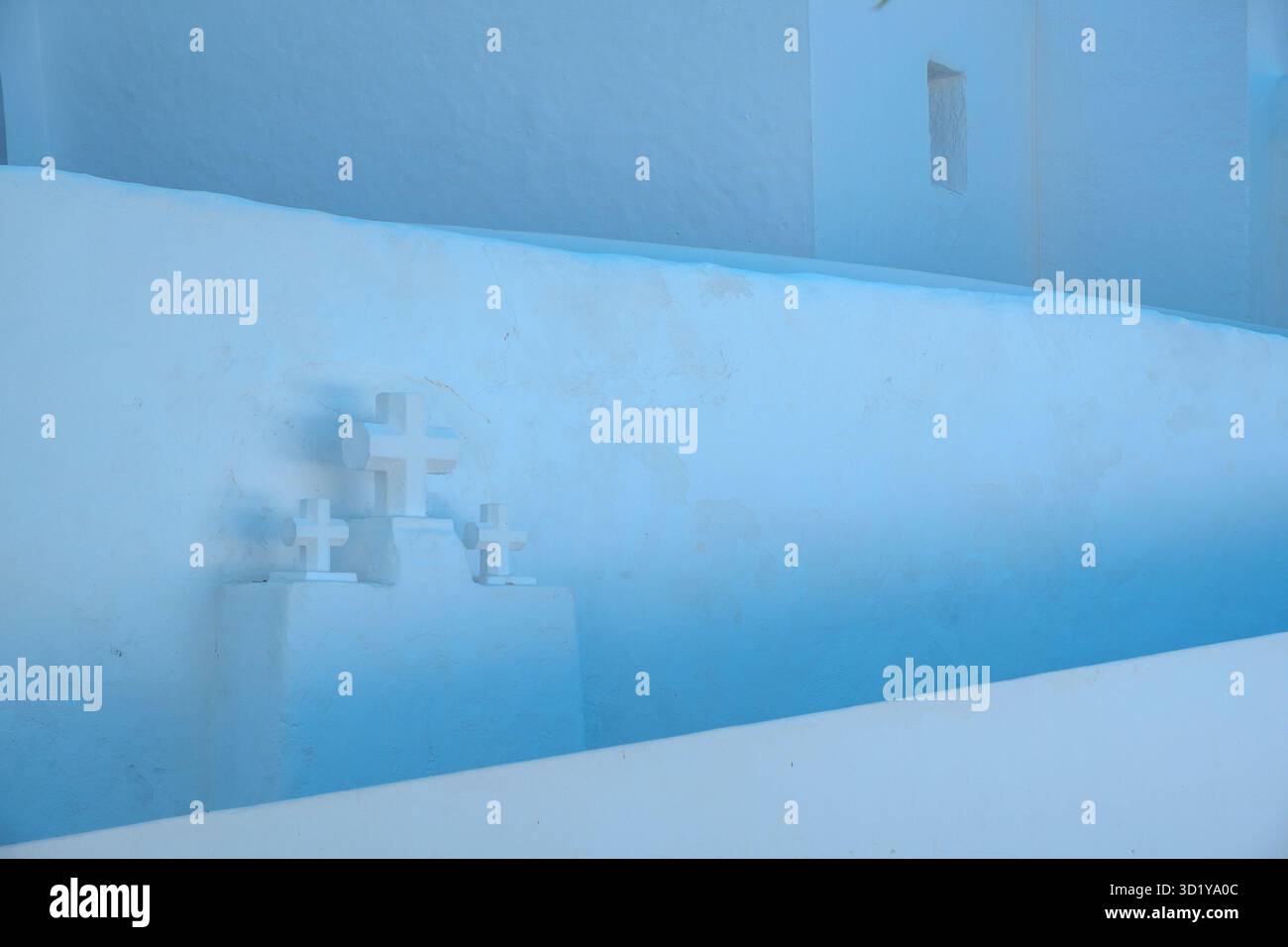 Weiß getünchte Wände, Kirche Santa Eulària des Riu (Puig de Missa), 16.-18. Jahrhundert, Ibiza, Balearen, Spanien Stockfoto