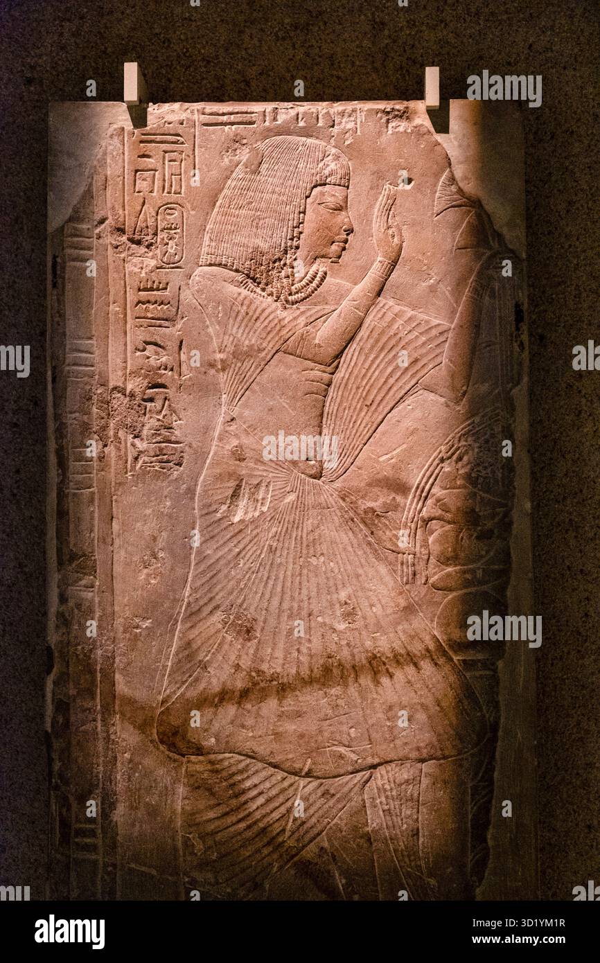 Unter Erleichterung des Priesters Ameneminet, Neues Reich von Ägypten, 18. Dynastie, 1320 v. Chr., Calouste Gulbenkian Foundation (Fundação Stockfoto