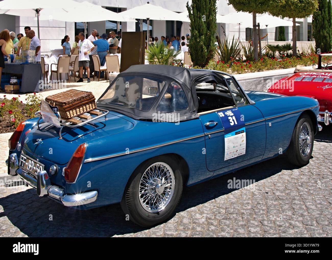Blue MG Roadster Stockfoto