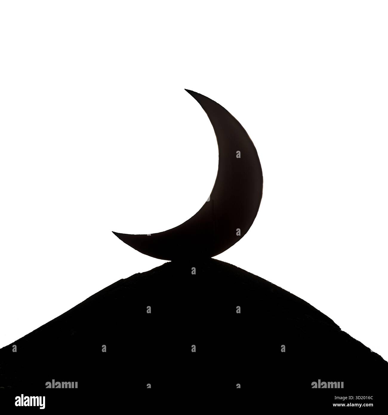 Kunstwerk Mondsichel als Symbol auf einem ehemaligen Luftschutzbunker, Herne, Ruhrgebiet, Deutschland, Europa Stockfoto