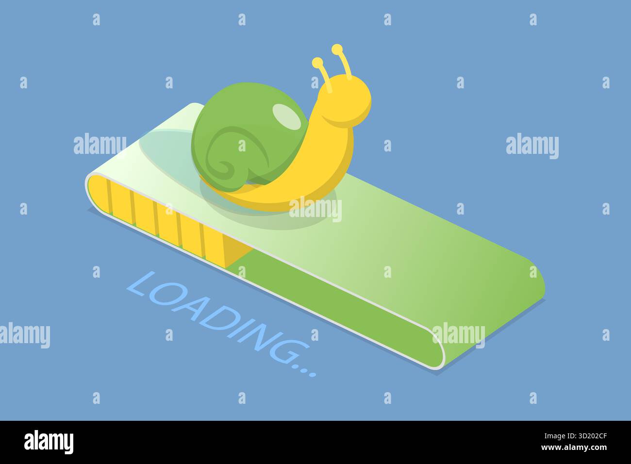 3D Isometrische flache Darstellung des langsamen Internets, Netzwerkprobleme 3D Isometrische flache Darstellung des langsamen Internets, Network Pro Stockfoto