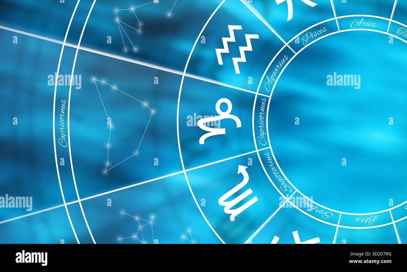 Sternzeichen Steinbock, Astrologisches Symbol Stockfoto