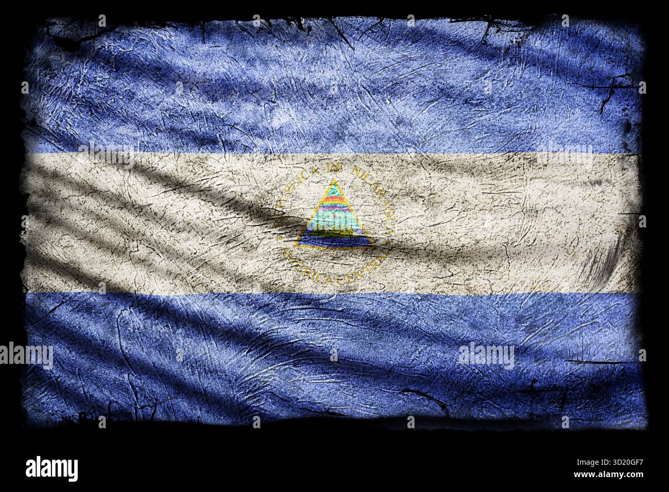 Nicaragua-Flagge, Grunge-Textur Stockfoto