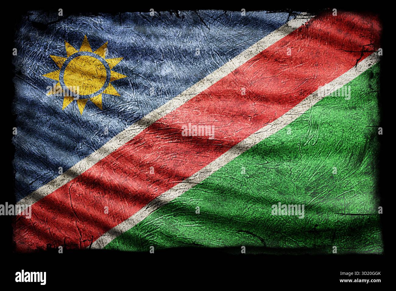 Namibia Flag, Grunge Textur Stockfoto