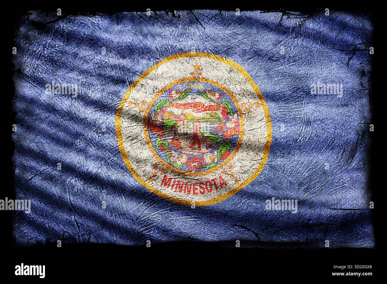 Minnesota Flag, Grunge Texture Stockfoto