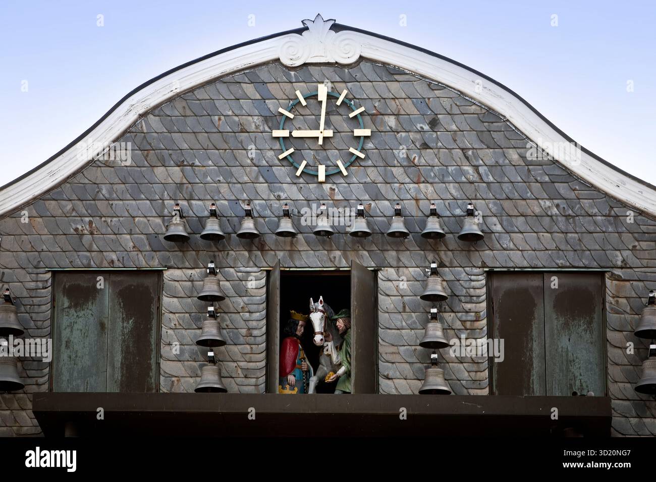 Glockenspiel im Kaiserringhaus, Markt, Altstadt, UNESCO-Weltkulturerbe, Niedersachsen, Deutschland, Europa Stockfoto