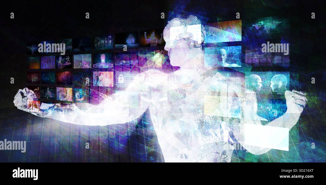 Digital Surveillance Security Technology System Online-Konzept Stockfoto