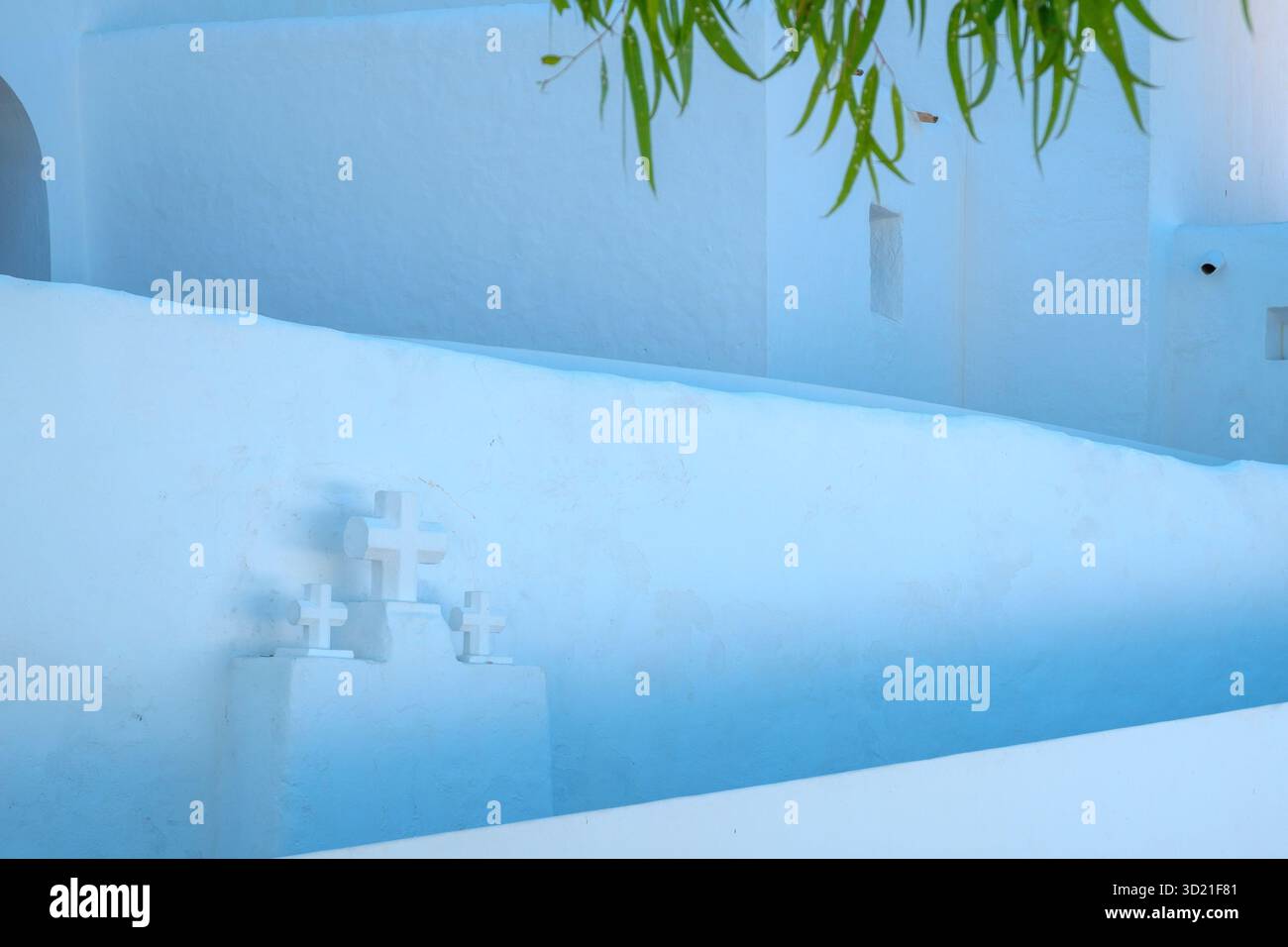 Weiß getünchte Wände, Kirche Santa Eulària des Riu (Puig de Missa), 16.-18. Jahrhundert, Ibiza, Balearen, Spanien Stockfoto