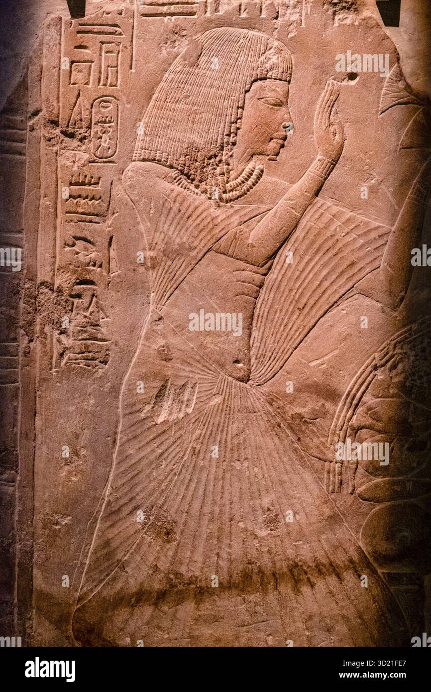 Unter Erleichterung des Priesters Ameneminet, Neues Reich von Ägypten, 18. Dynastie, 1320 v. Chr., Calouste Gulbenkian Foundation (Fundação Stockfoto