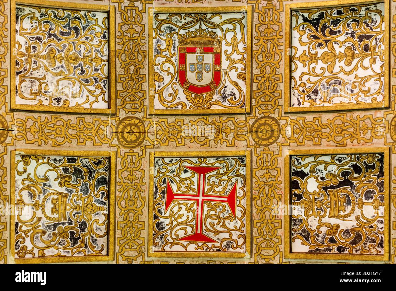 Neues Kreuz des Ordens Christi, neue Sakristei, 16. Jahrhundert, Konvent Christi, Jahr 1162, Tomar, Bezirk Santarem, Medio Tejo Stockfoto