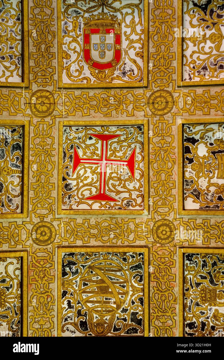 Neues Kreuz des Ordens Christi, neue Sakristei, 16. Jahrhundert, Konvent Christi, Jahr 1162, Tomar, Bezirk Santarem, Medio Tejo Stockfoto