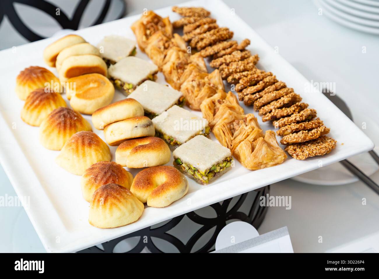 Baklava Desserts aus dem Nahen Osten für luxuriöse Partys mit Catering Stockfoto