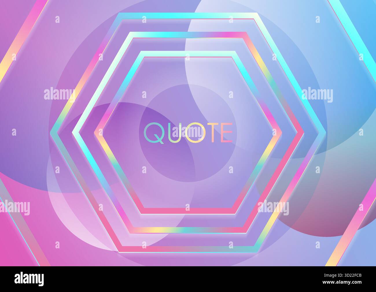Farbenfrohe holografische glänzende Sechsecke und Kreise abstrakter geometrischer Hintergrund. Concept Pastellgrafik-Design Stock Vektor