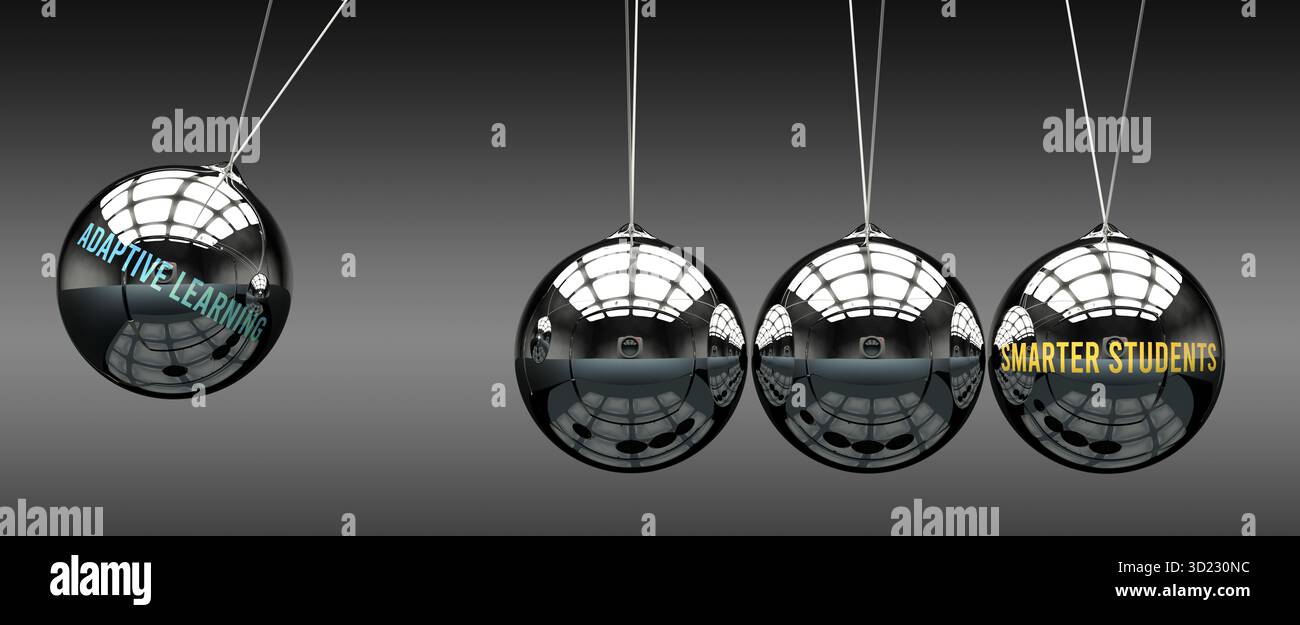 Adaptives Lernen, das zu intelligenteren Schülern führt, die Kraft an die IT übertragen. Ursache-Wirkung-Beziehung Stockfoto