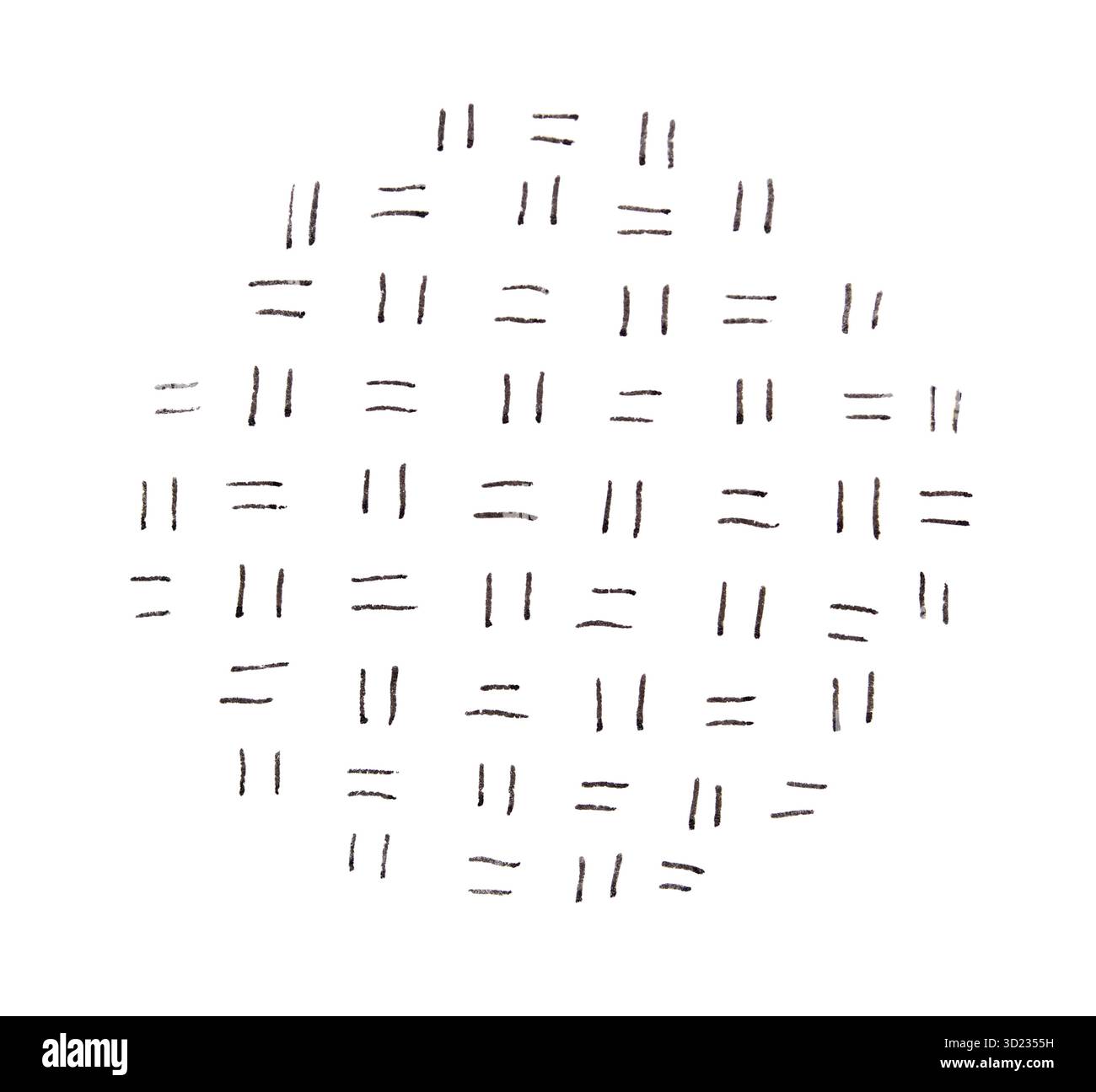 Abstraktes Muster mit Punkt- und Linienanordnung auf geometrischem Hintergrund Stockfoto