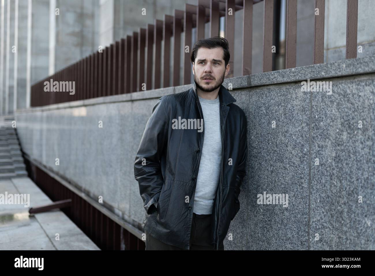 Porträt eines Mannes mit Symptomen depressiver Störungen Stockfoto