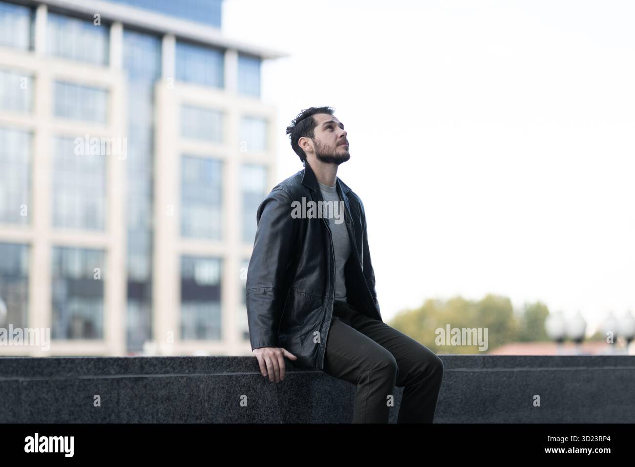 Porträt eines Mannes mit Symptomen depressiver Störungen Stockfoto