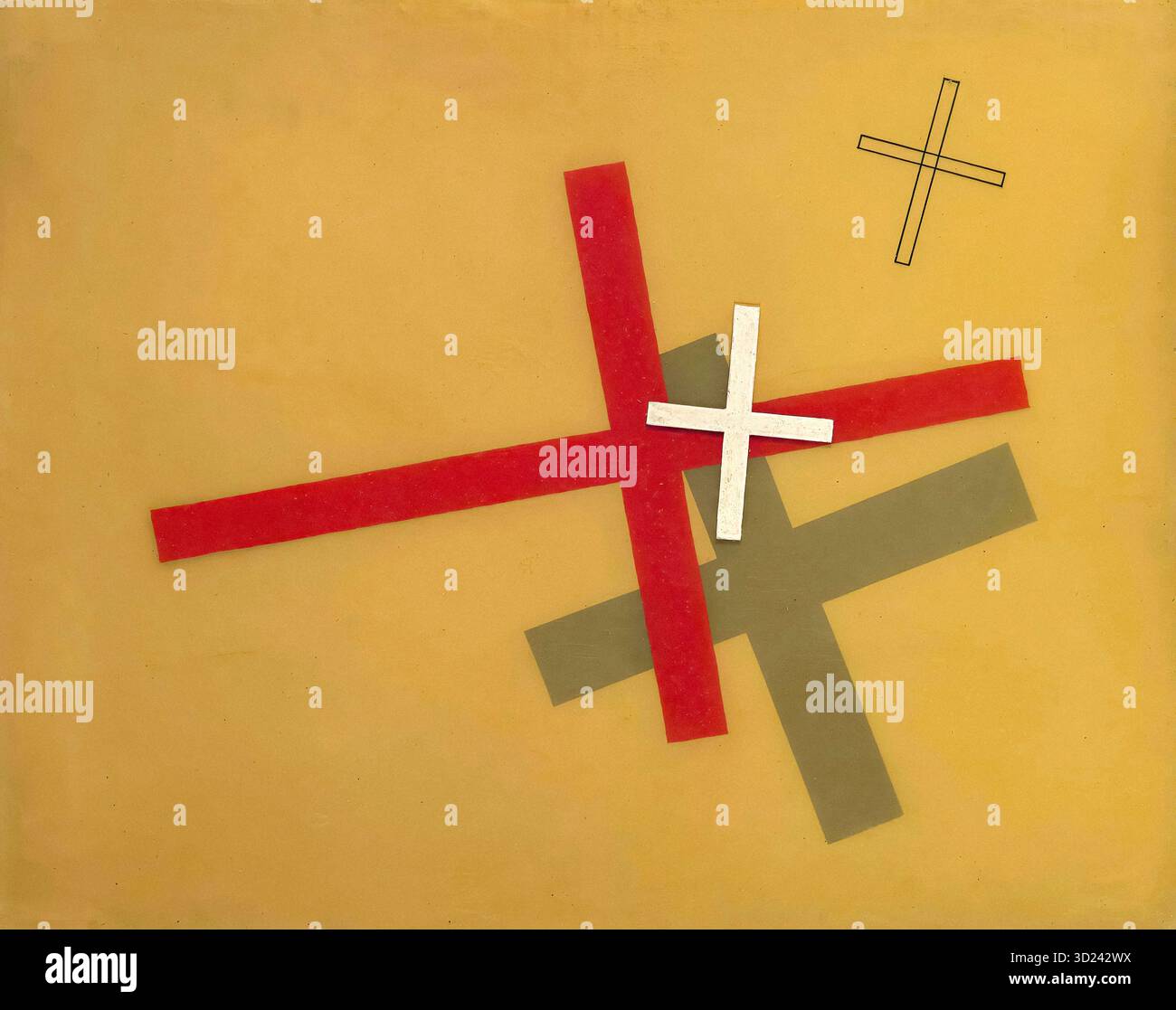 László Moholy Nagy, Komposition G8, abstraktes Gemälde in Öl über Tusche auf Galalith über schwarzem Band, 1926 Stockfoto