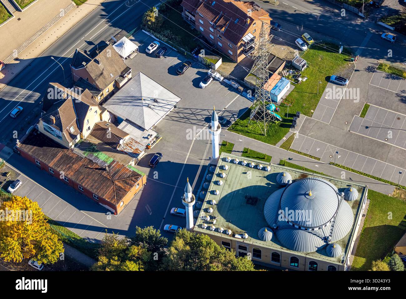 Luftbild, DITIB Ulu Camii Moschee, Islamische Gemeinde, Stadtbezirk Herringen, Hamm, Ruhrgebiet, Nordrhein-Westfalen, Deutschland ACHTUNGxMINDESTHONORARx60xEURO *** Luftaufnahme, DITIB Ulu Camii Moschee, Islamische Gemeinschaft, Bezirk Herringen, Hamm, Ruhrgebiet, Nordrhein-Westfalen, Deutschland ATTENTIONxMINDESTHONORARx60xEURO Stockfoto
