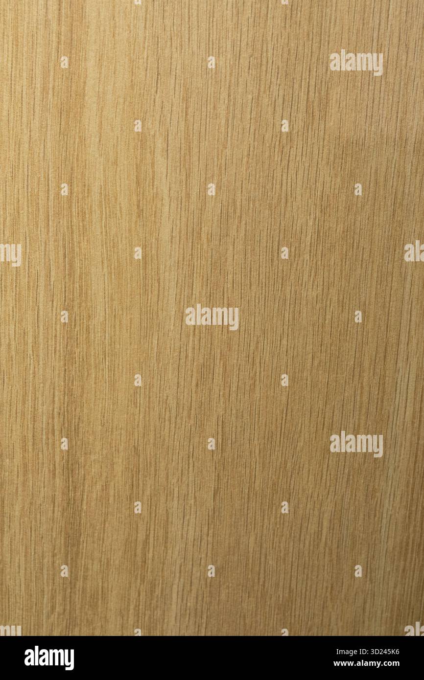 Hellbraune Holzstruktur mit feinem Kornmuster, geeignet für Design- und Renovierungsprojekte Stockfoto
