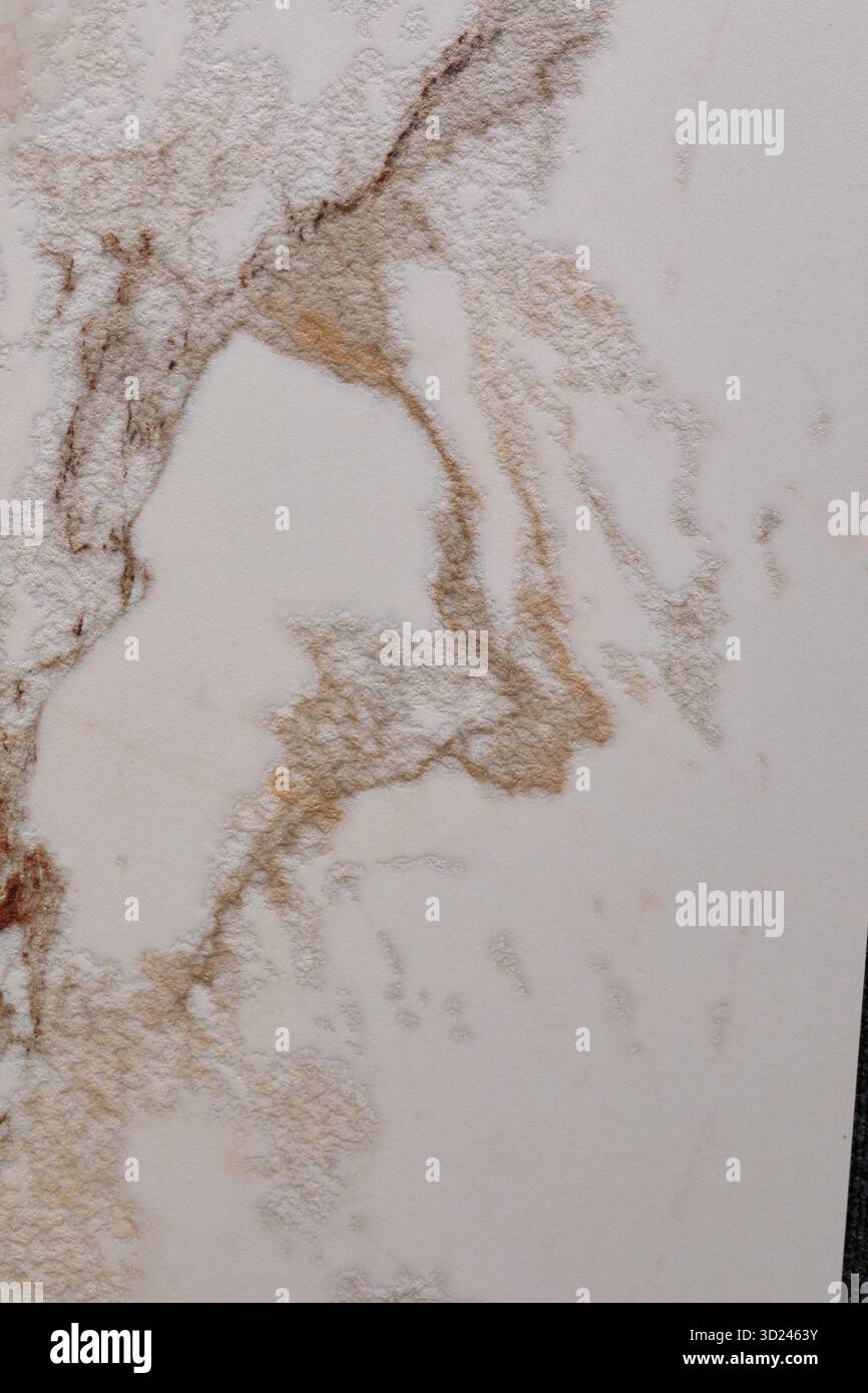 Natursteinoberfläche mit komplizierten Mustern und Erdfarben, die die Ästhetik der Inneneinrichtung verbessern Stockfoto