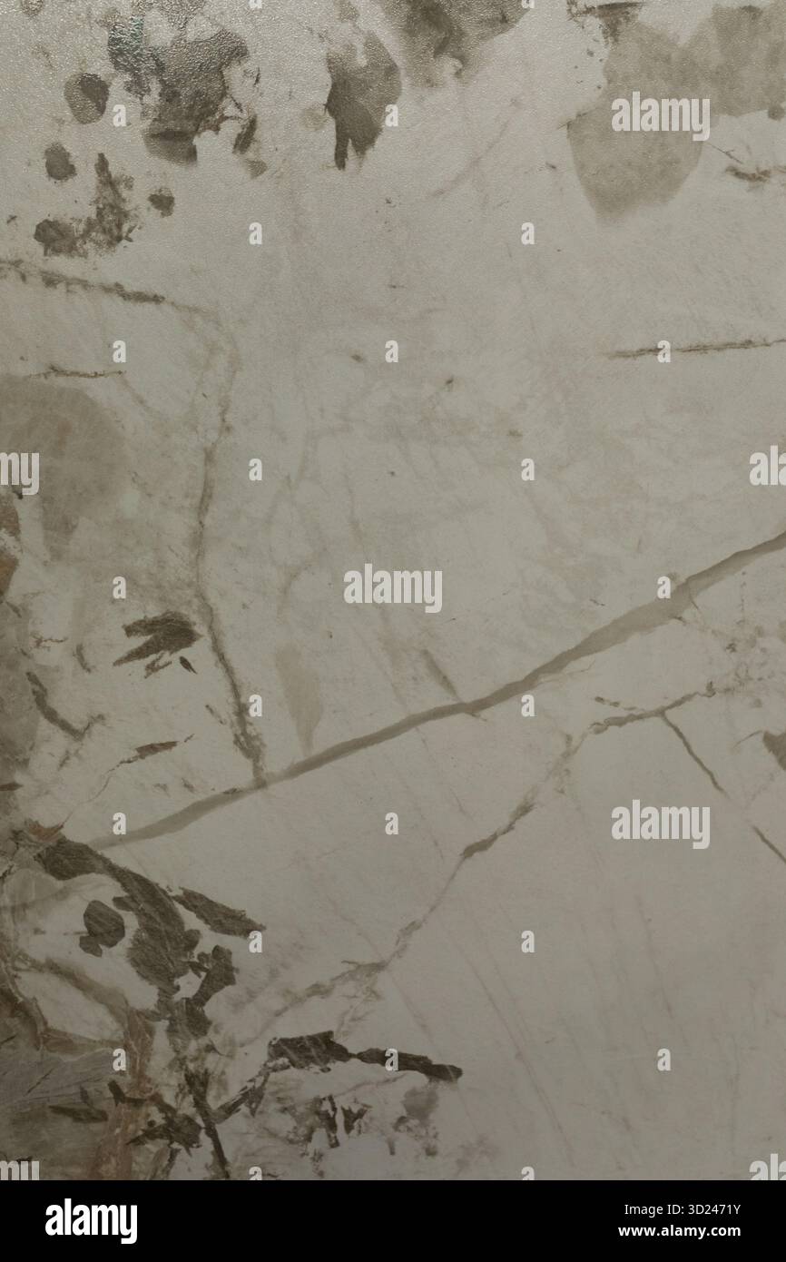 Marmoroberfläche mit natürlichen Mustern und Texturen in neutralen Tönen und Farben Stockfoto