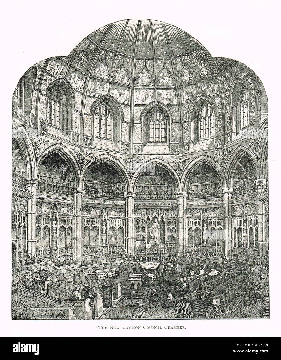 Common Council Chamber, London, Treffpunkt des Court of Common Council im 19. Jahrhundert Stockfoto