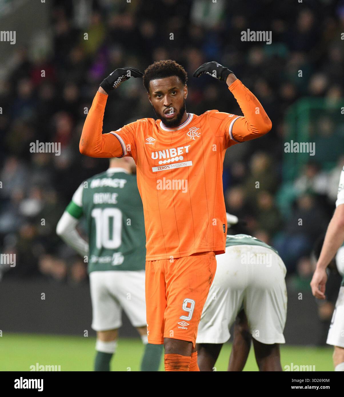 Easter Road Stadium.Edinburgh .Scotland.UK .29. Oktober 25 Schottische Premiership Spiel Hibernian vs. Rangers. Rangers Youssef Chermiti Credit: eric mccowat/Alamy Live News Stockfoto