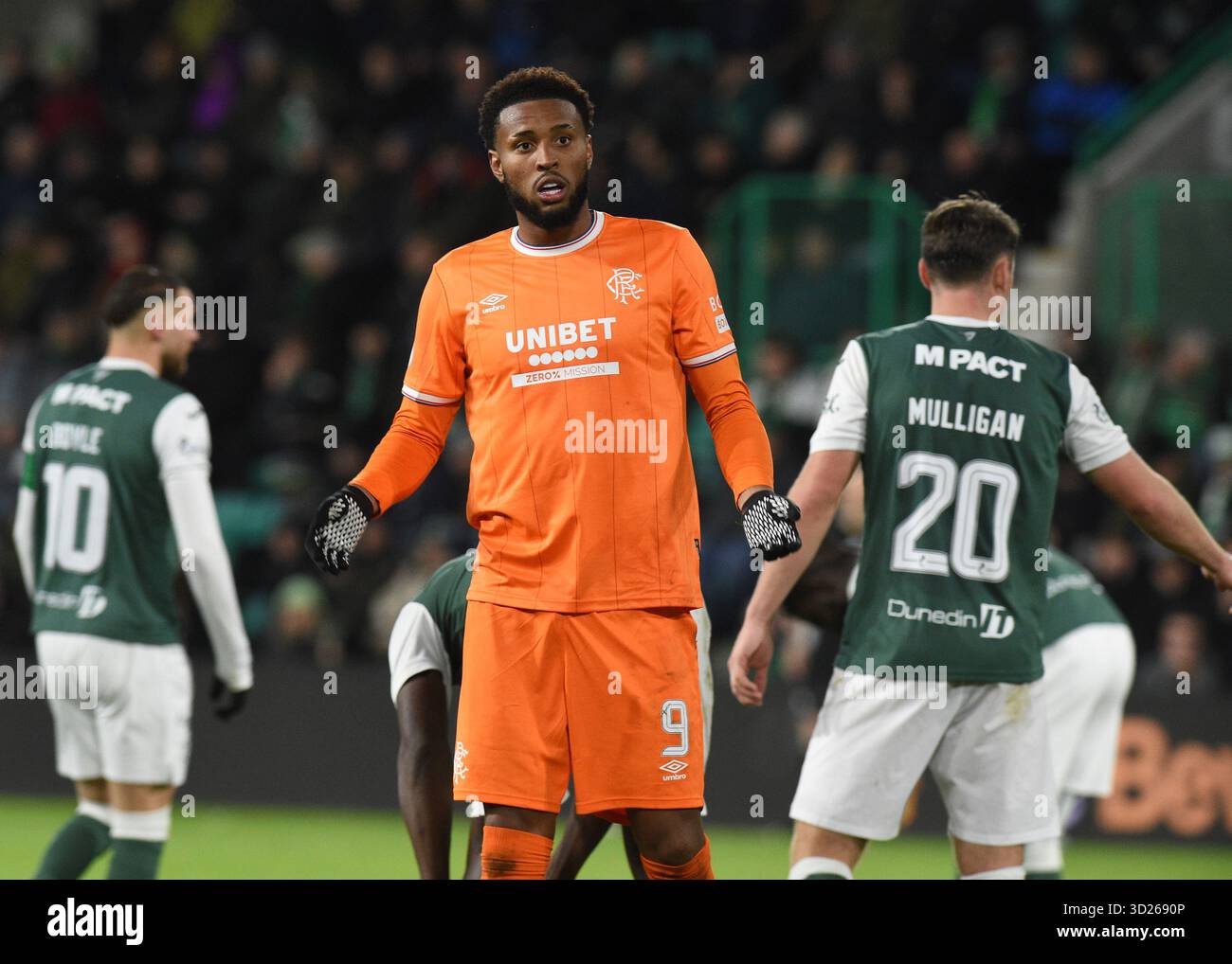 Easter Road Stadium.Edinburgh .Scotland.UK .29. Oktober 25 Schottische Premiership Spiel Hibernian vs. Rangers. Rangers Youssef Chermiti Credit: eric mccowat/Alamy Live News Stockfoto