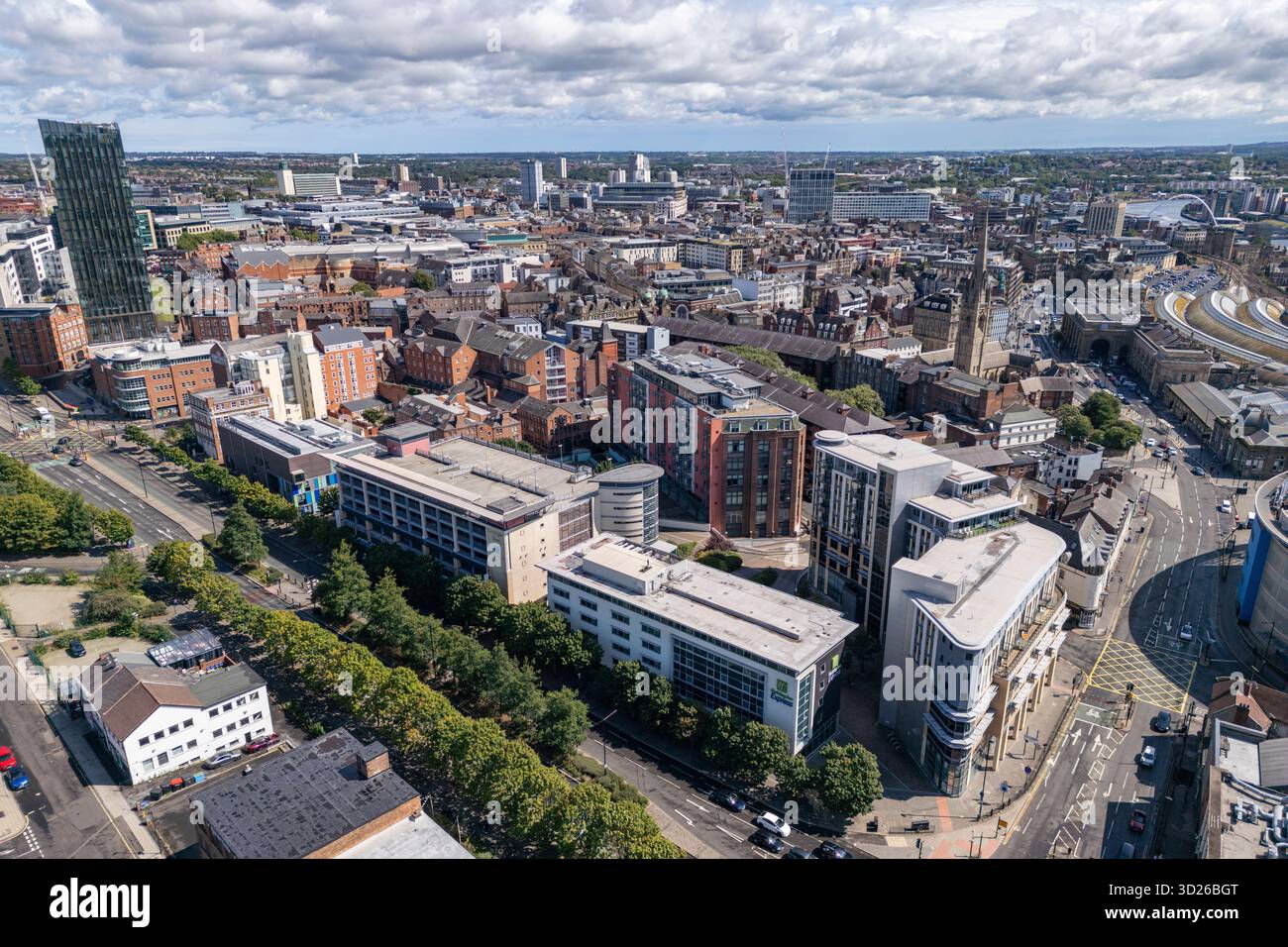 Allgemeine Luftaufnahme des Stadtzentrums von Newcastle upon Tyne (NE1), Großbritannien. Stockfoto