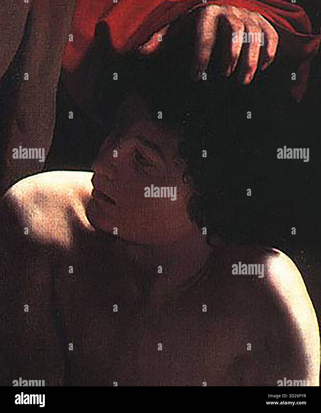 Das Opfer des Isaak ist ein Gemälde von Caravaggio (Michelangelo Merisi, 1571–1610), das um 1598–1603 entstand. Das Werk zeigt den biblischen Moment, in dem Abraham von einem Engel daran gehindert wird, seinen Sohn Isaak zu opfern. Caravaggio betont dramatische Spannung und emotionale Intensität durch starke Hell-Dunkel-Optik, naturalistische Figuren und eine fokussierte Komposition, die die Aufmerksamkeit auf den entscheidenden Moment göttlicher Intervention lenkt. Dieses Gemälde veranschaulicht seine Beherrschung von Licht, Schatten und menschlichen Emotionen. Stockfoto