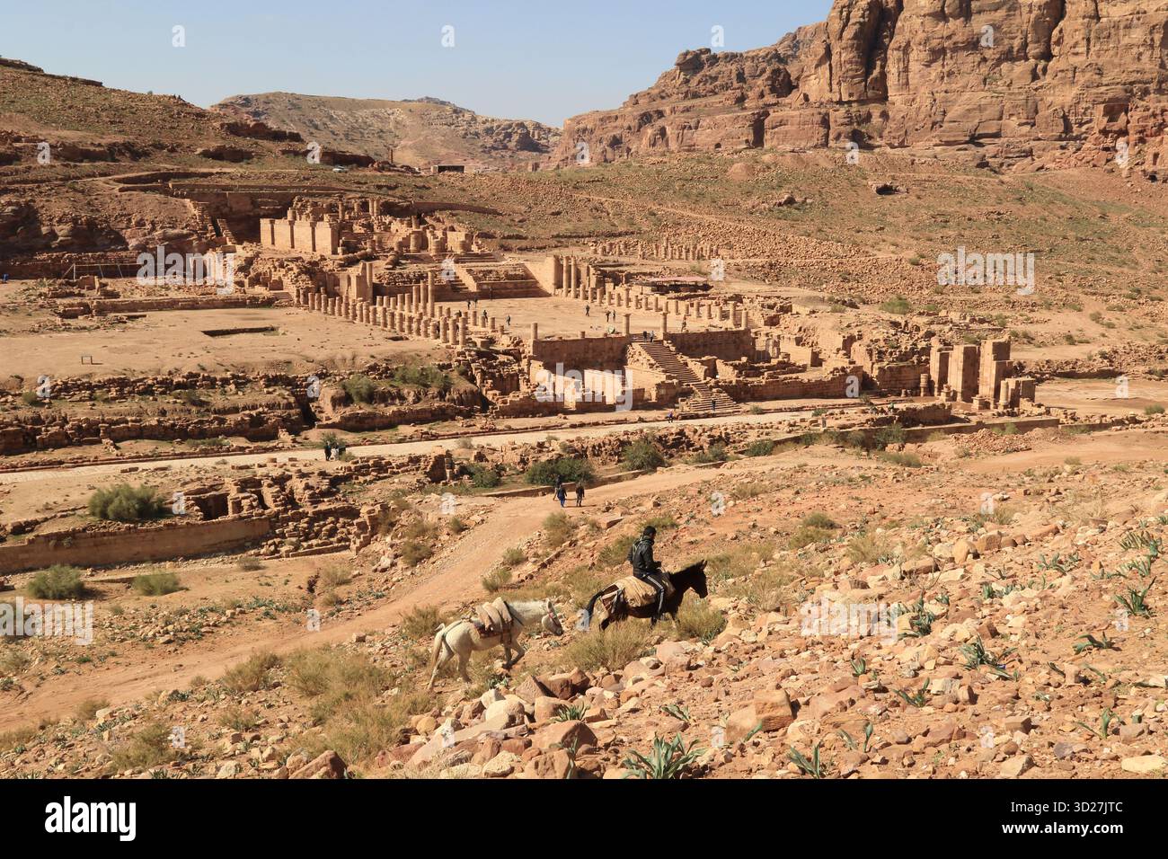 Griechischer Tempel in der antiken Stadt Petra in Jordanien Stockfoto
