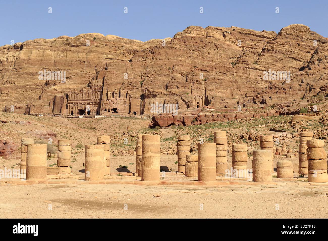 Griechischer Tempel in der antiken Stadt Petra in Jordanien Stockfoto