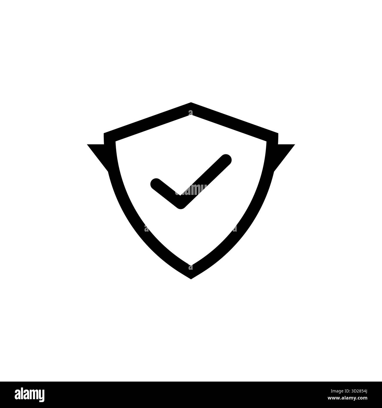 Verifiziertes Schild mit Häkchen Symbol symbolisiert Sicherheitsfreigabe Schutz und Vertrauen Konzept Vektor Design isoliert auf weißem Hintergrund Stock Vektor