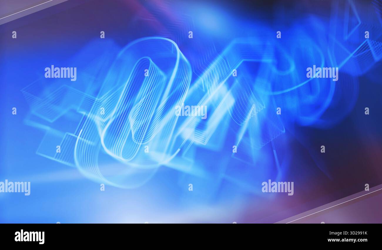 Fehler 404 Seite nicht gefunden. Oops Problemsymbol Digital Concept. Netzwerk, Cybertechnologie und Computerhintergrund abstrakte 3D-Illustration. Stockfoto