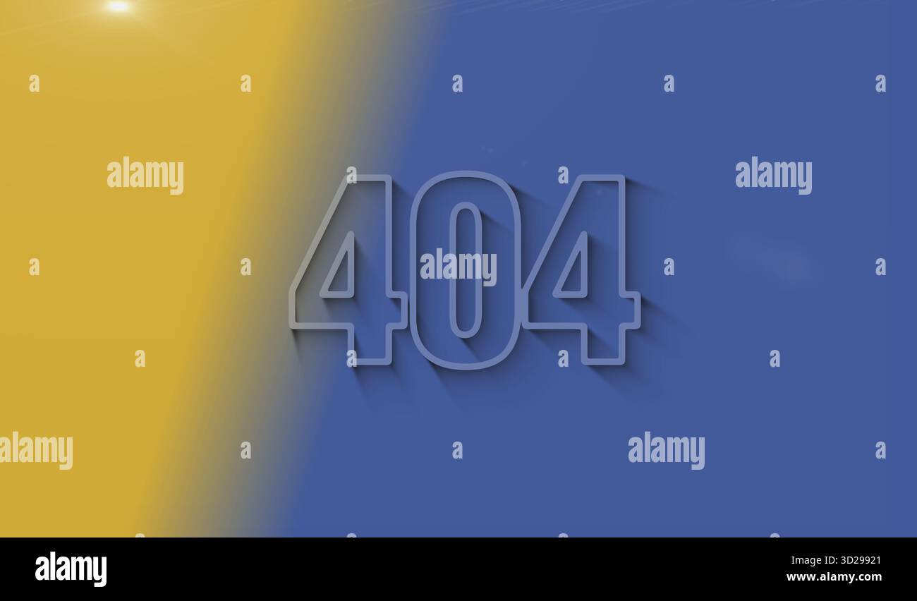 Fehler 404 Seite nicht gefunden. Oops Problemsymbol Digital Concept. Netzwerk, Cybertechnologie und Computerhintergrund abstrakte 3D-Illustration. Stockfoto