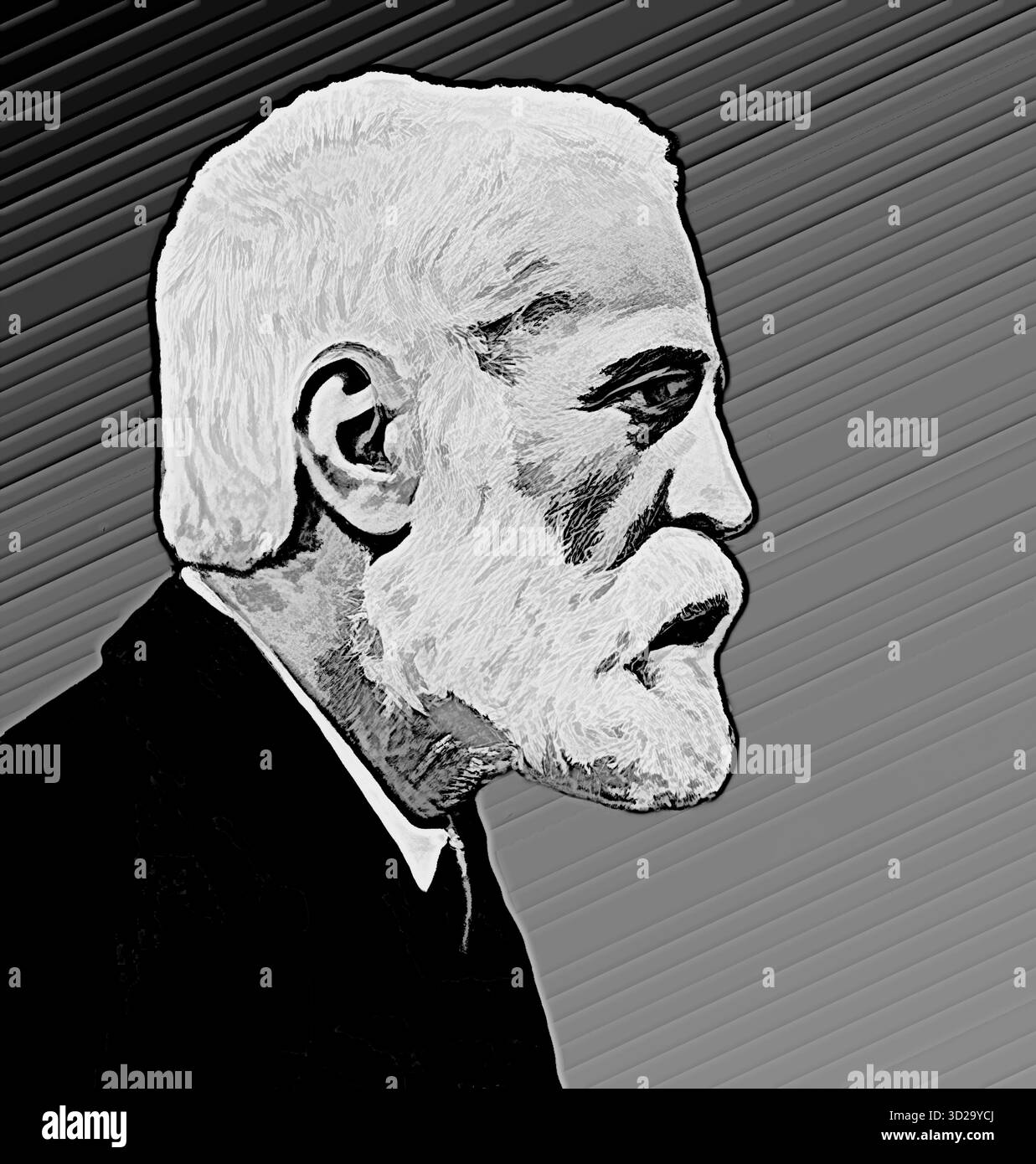 Porträt von Antoni Gaudí i Cornet, 1852–1926, katalanischer Architekt und Designer aus Spanien, der größte Vertreter des katalanischen Modernisme, digital bearbeitet Stockfoto