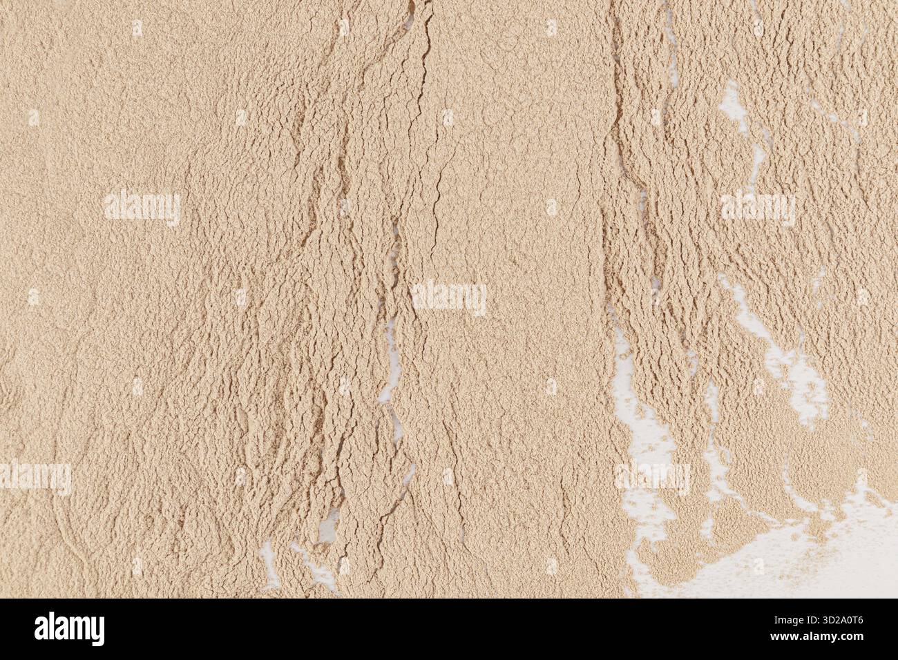 Zarte lose Textur von kosmetischem Pulver in einem natürlichen Ton. Nahansicht. Kosmetischer Hintergrund für Design, Produktmodell Stockfoto