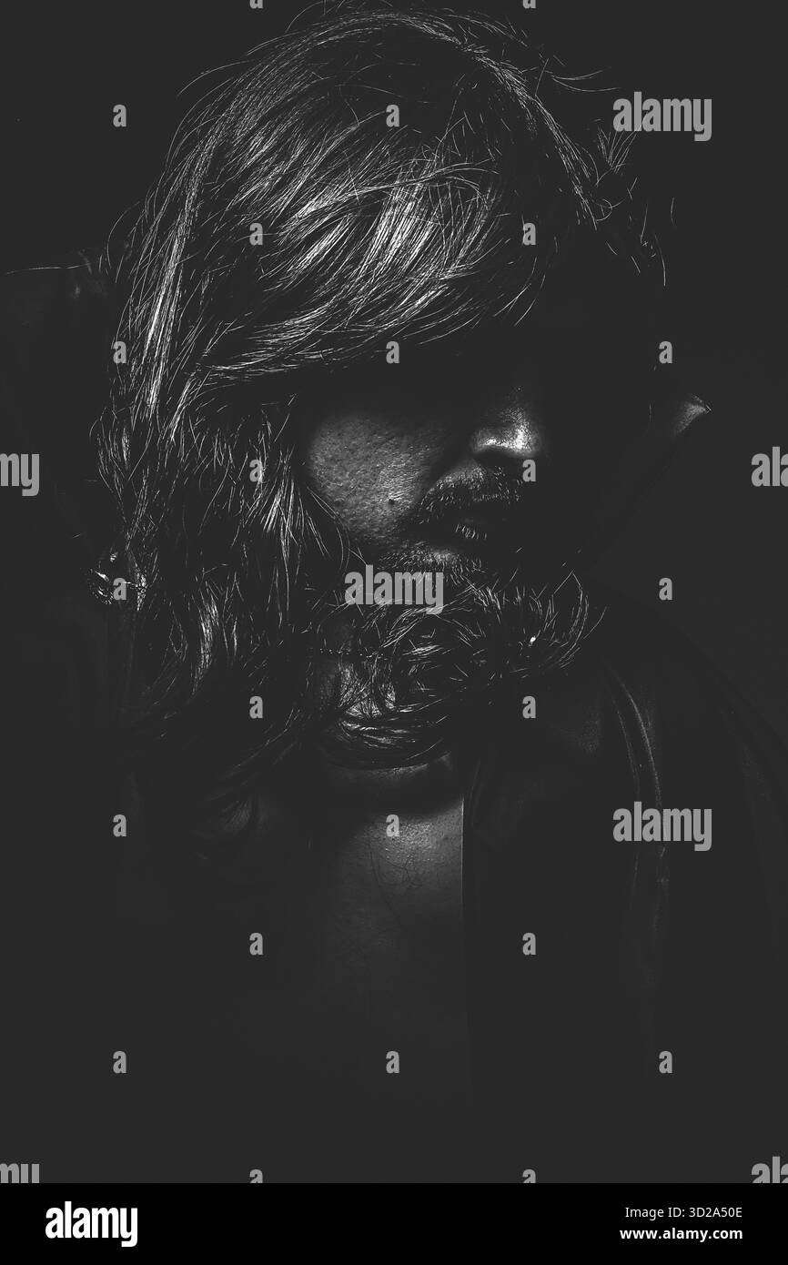 Vampir, männliches Model, böse, blind, gefallenen Engel des Todes Stockfoto